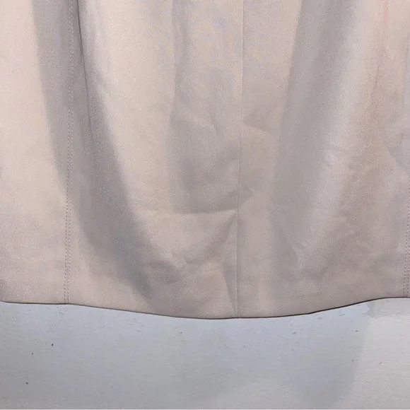 NWT $275 Halston Heritage Beige Knee Length Zipper Skirt w/ Pockets 6